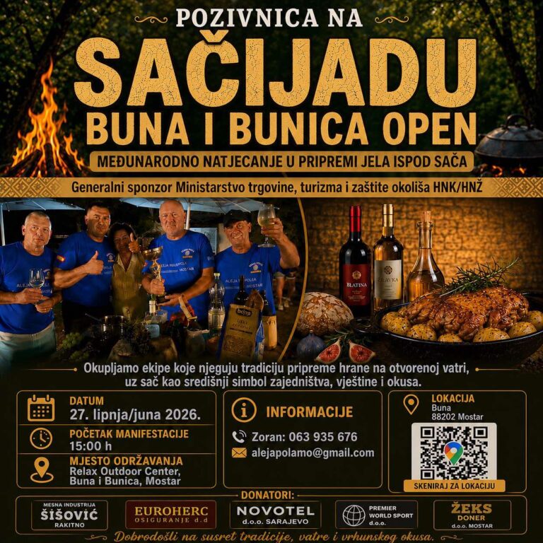 MEĐUNARODNO NATJECANJE U PRIPREMI JELA ISPOD SAČA “BUNA I BUNICA OPEN”